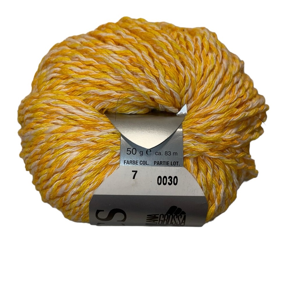 Lana Grossa Presto Basics Worsted Cotton Blend Yarn Twist 7 Yellow White